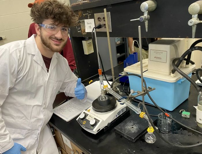 Pre-med student Zachary Hodgen is examining what worms can tell us about the aging process